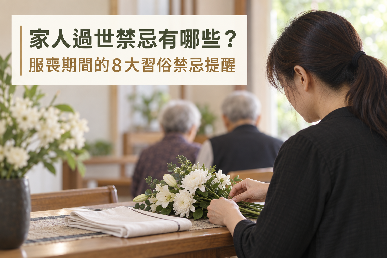 家屬整理追思花束與服喪期間習俗禁忌提醒